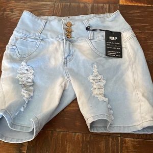 Light blue MX Jean shorts